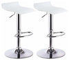 2 Swivel Bar Stool Set in Faux Leather with Footrest and Adjustable Height DL Modern