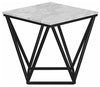 Contemporary Side End Table in Strong Metal Base with Geometric Open Design DL Contemporary