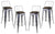 Industrial Stylish Bar Stools, Metal Frame, Silver, Set of 4 DL Industrial