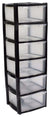 Modern Stylish Storage Drawer With Plastic Frame and 6-Large Compartment, Silver DL Modern