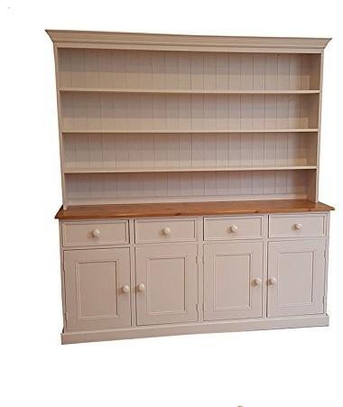 Traditional Storage Cabinet in Solid Pine Wood with 4 Doors and Drawers