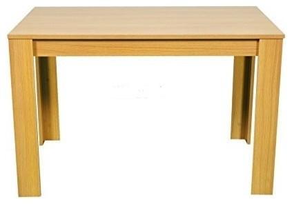 Traditional Stylish Dining Table, Oak Finished Solid Wood With Square Legs DL Traditional