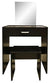 1-Drawer Dressing Table Set with Square Mirror and Stool, Black DL Modern