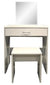 1-Drawer Dressing Table Set with Square Mirror and Stool, White DL Modern