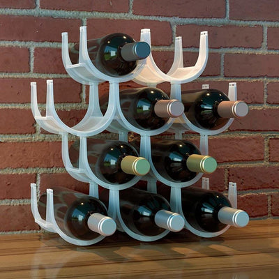 10 Individual Modules Wine Rack, White Plastic, Capacity 10-Bottle DL Modern