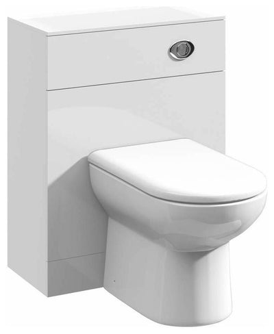 1450mm Modular Vanity Basin Sink Cabinet, WC Toilet Furniture and BTW Pan, White DL Modern