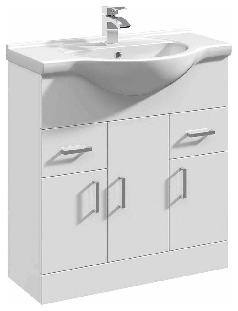 1700mm Vanity Basin Sink Cabinet, Three Drawer Cupboard, WC Toilet Furniture DL Modern