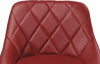 2 Bar Stools Set Upholstered, Faux Leather, Footrest, Adjustable Height Wine Red DL Modern