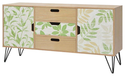2-Door and 3-Drawer Traditional Sideboard, Leaves DL Traditional