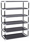 2-Door and 6-Shelf Shoe Storage Rack, Fabric With Stainless Steel Frame DL Modern