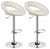 2-Pack Bar Stools Upholstered, Faux Leather With Footrest, Cream DL Modern