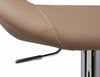 2-Pack Bar Stools Upholstered, Faux Leather With Footrest, Khaki DL Modern