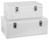 2-Piece Set of Storage Chests With 2 Latches, White DL Modern