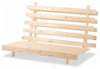 2-Seater Futon Sofa Bed Frame, Natural Pine Wood, Simple Traditional Design DL Traditional