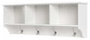 3-Compartment and 4-Hook Wall Mounted Coat Rack, White DL Contemporary