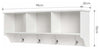 3-Compartment and 4-Hook Wall Mounted Coat Rack, White DL Contemporary