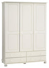 3-Door and 4 Bottom Drawer Traditional Wardrobe, White DL Traditional