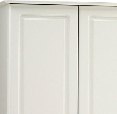 3-Door and 4 Bottom Drawer Traditional Wardrobe, White DL Traditional