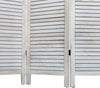 3-Panel Folding Room Divider, White Finished Wood, Traditional Design DL Traditional