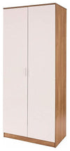 3 Piece Bedroom Furniture Set in White-Oak Gloss Wardrobe, Chest and Bedside DL Modern