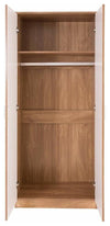 3 Piece Bedroom Furniture Set in White-Oak Gloss Wardrobe, Chest and Bedside DL Modern