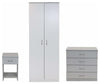 3-Piece Bedroom Furniture Set, Wardrobe 4-Drawer Chest and Bedside Cabinet White DL Modern