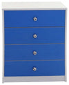 3-Piece Bedroom Furniture Set, Wardrobe, Drawer Chest and Bedside Cabinet, Blue DL Modern