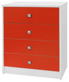 3-Piece Bedroom Furniture Set, Wardrobe, Drawer Chest and Bedside Cabinet, Red DL Modern