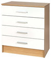 3-Piece Bedroom Furniture Set With 2-Door Wardrobe, Ruby Oak and White DL Modern