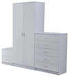 3-Piece Bedroom Furniture Set With Wardrobe, Chest of Drawer and Bedside Cabinet DL Modern