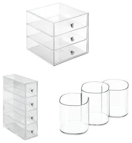 3 Slim Drawers, 3 Wide Drawers and Trio-Cup Holder Set in Acrylic, Modern Design DL Modern