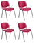 4-Pack Contemporary Stackable Chair, Soft Fabric Upholstery, Claret Red DL Contemporary