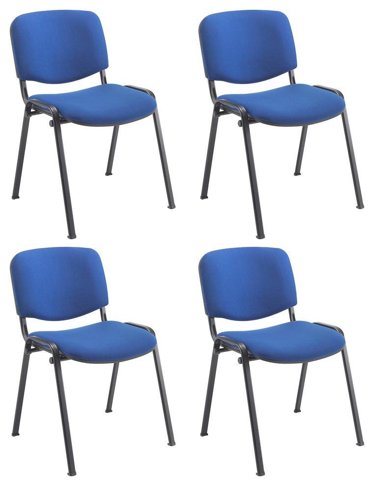 4-Pack Contemporary Stackable Chair, Soft Fabric Upholstery, Royal Blue DL Contemporary