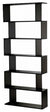 6-Compartment Wall Mounted Bookcase, Black Finished Particle Board DL Modern