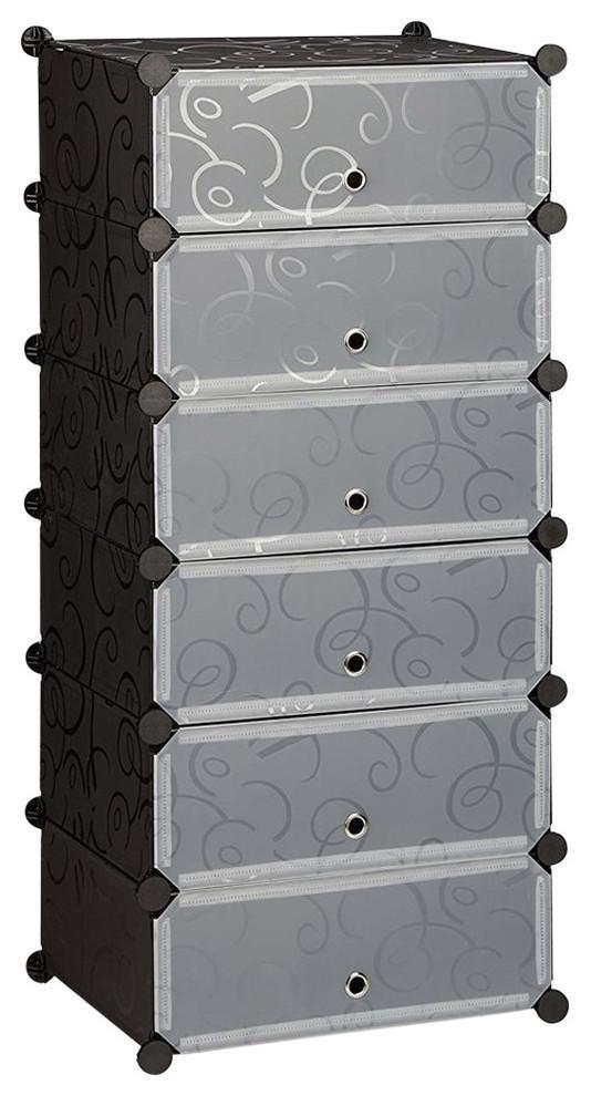 6-Level Hallway Cabinet, Black DL Contemporary