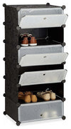 6-Level Hallway Cabinet, Black DL Contemporary