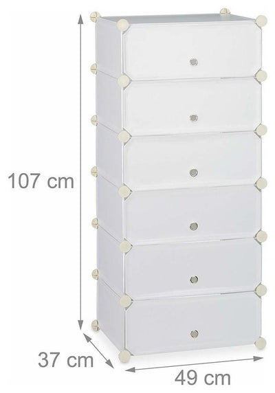 6-Level Hallway Cabinet, White DL Contemporary