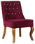 Accent Chair Upholstered, Crushed Velvet, Wooden Legs and Crystal Buttons, Plum DL Modern