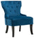 Accent Chair Velvet Fabric With Wooden Legs and Buttoned Back,  Sapphire Blue DL Modern