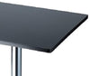 Adjustable Bar Table, Top and Chrome Base, Square Design, Black DL Contemporary