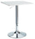 Adjustable Bar Table, Top and Chrome Base, Square Design, White DL Contemporary