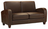 Armchair Upholstered, Chestnut Brown Faux Leather, Contemporary Design, 147 cm DL Contemporary