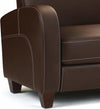 Armchair Upholstered, Chestnut Brown Faux Leather, Contemporary Design DL Contemporary