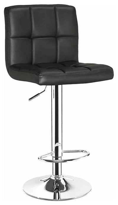 Bar Stool, Faux Leather Upholstery, Chromed Steel Base With Height Adjustment DL Modern
