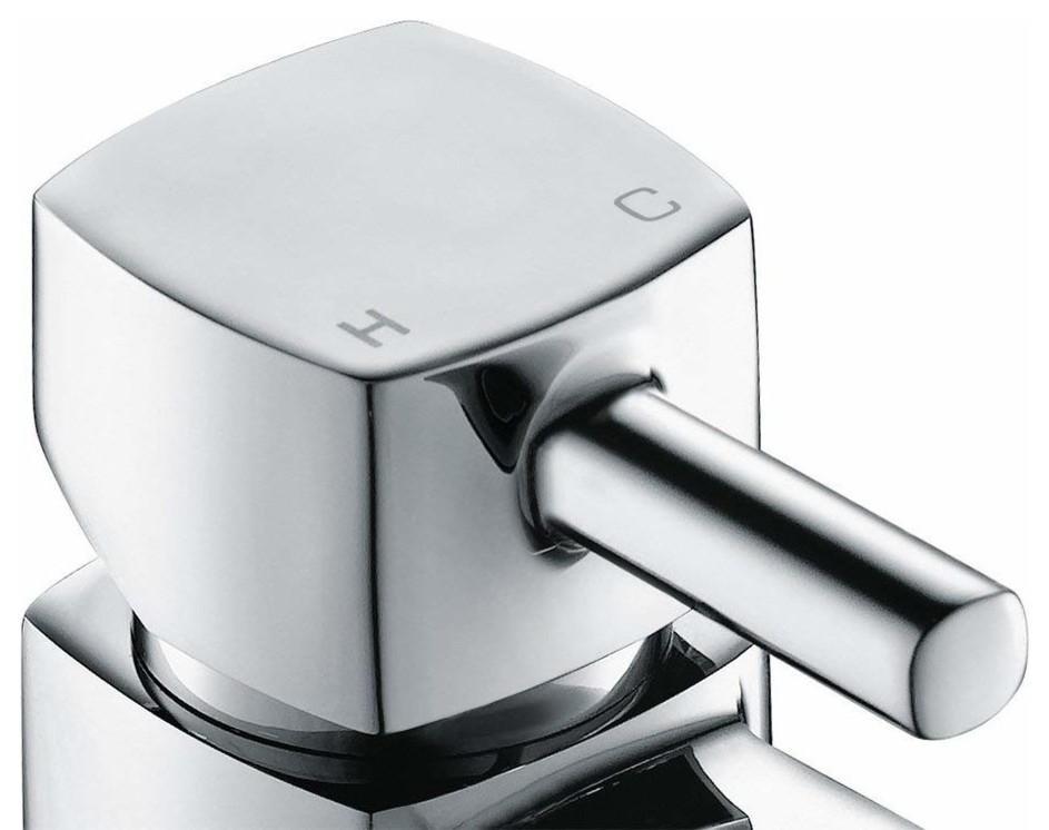 Basin Sink Mixer Tap, Chrome Solid Brass With Pop Up Waste, Modern Design DL Modern