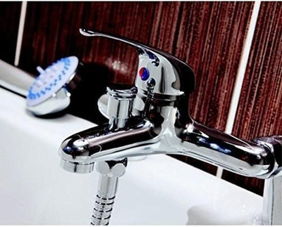 Bath Shower Mixer Tap and Modern Bathroom Bath Filler With Round Shower Head DL Modern