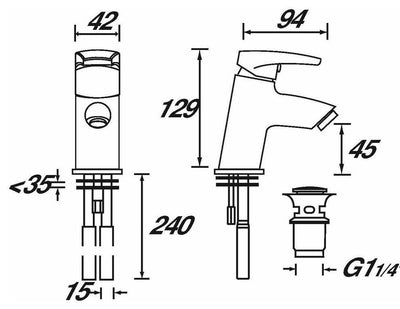 Bathroom Basin Mixer Tap for Both Low Pressure and High Pressure, Modern Style DL Modern