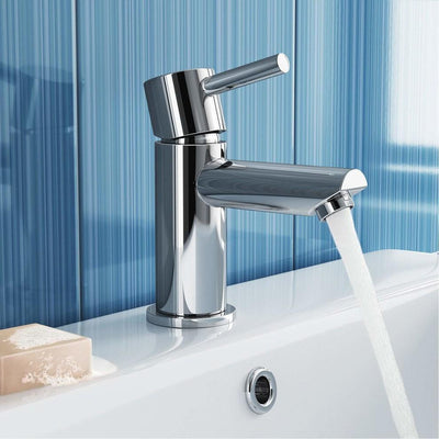 Bathroom Basin Sink Mixer Tap With 1/4 Turn Ceramic Disc and Chrome Finish DL Modern