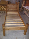 Bed in Solid Pine Wood Frame and Slatted Base for Comfort, Traditional Design, S DL Traditional