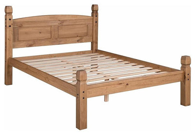 Bed, Solid Pine Wood Frame and Slatted Base, Traditional Design King DL Traditional